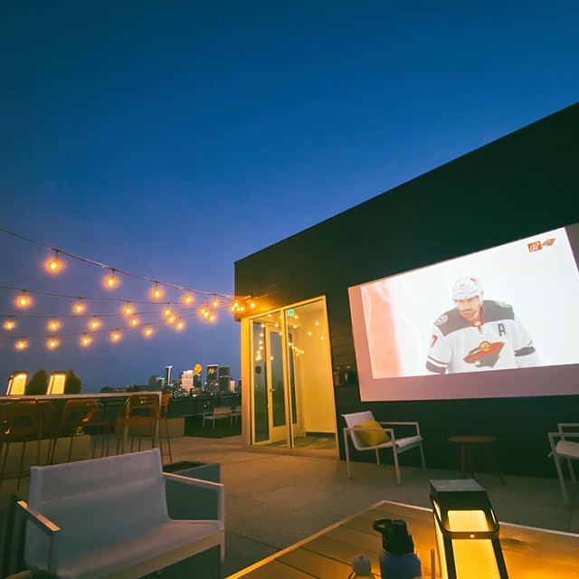 Instagram image by Frances rooftop projector