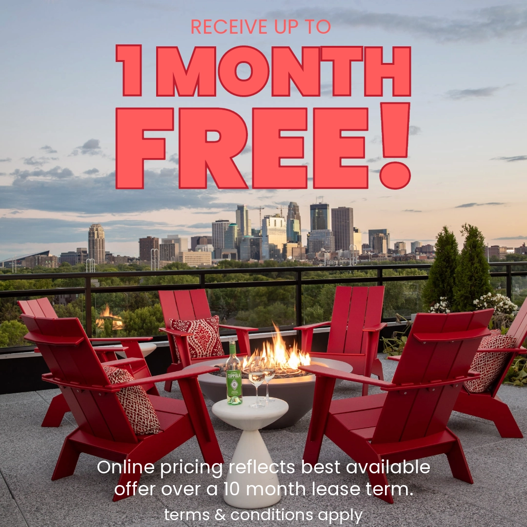Receive up to 1 month free! Online pricing reflects best available offer over a 10 month lease term. Terms and conditions apply.