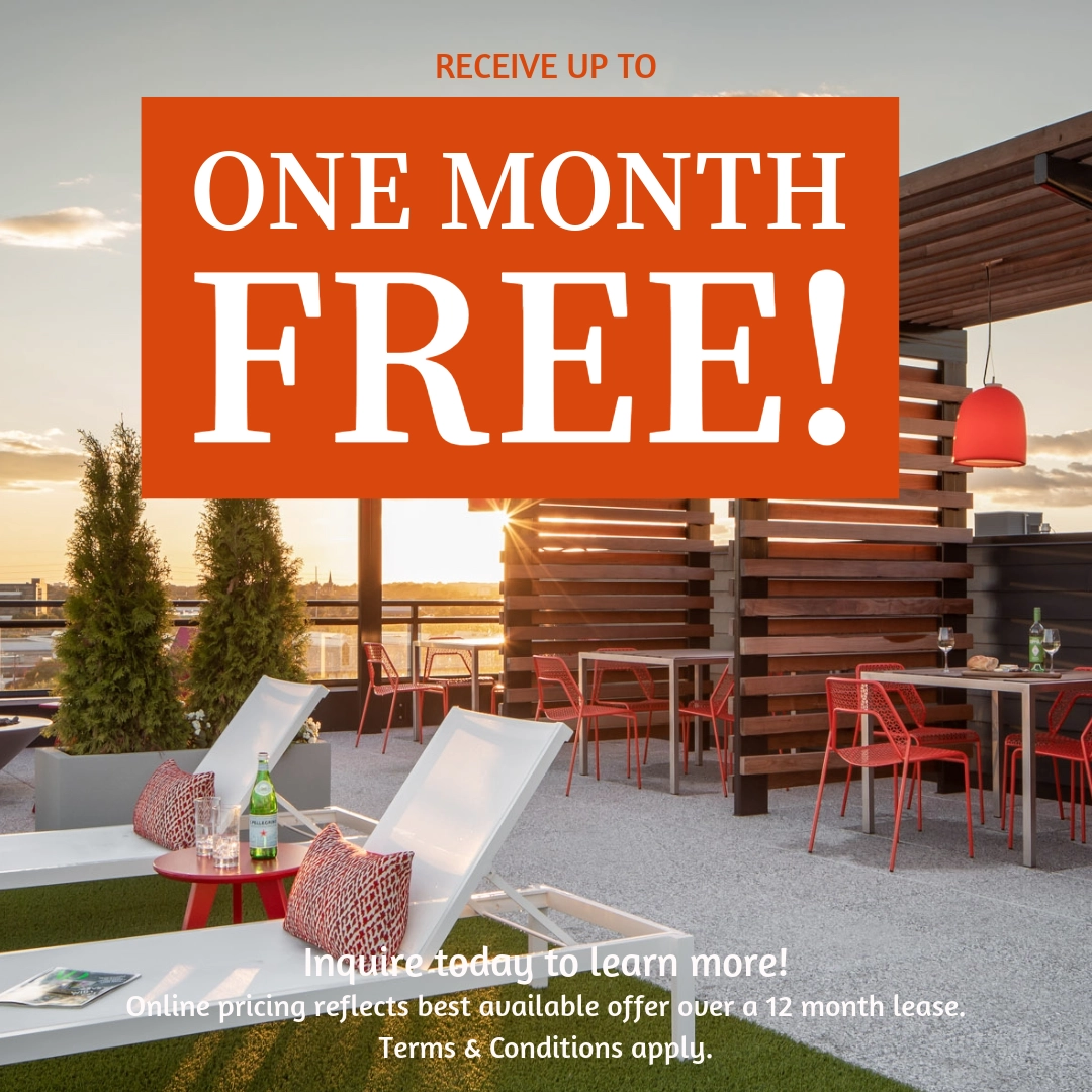 Receive up to One Month Free! Inquire today to learn more! Online pricing is an effective rate factoring in the best available offer over a 12 month lease. Terms & Conditions apply.